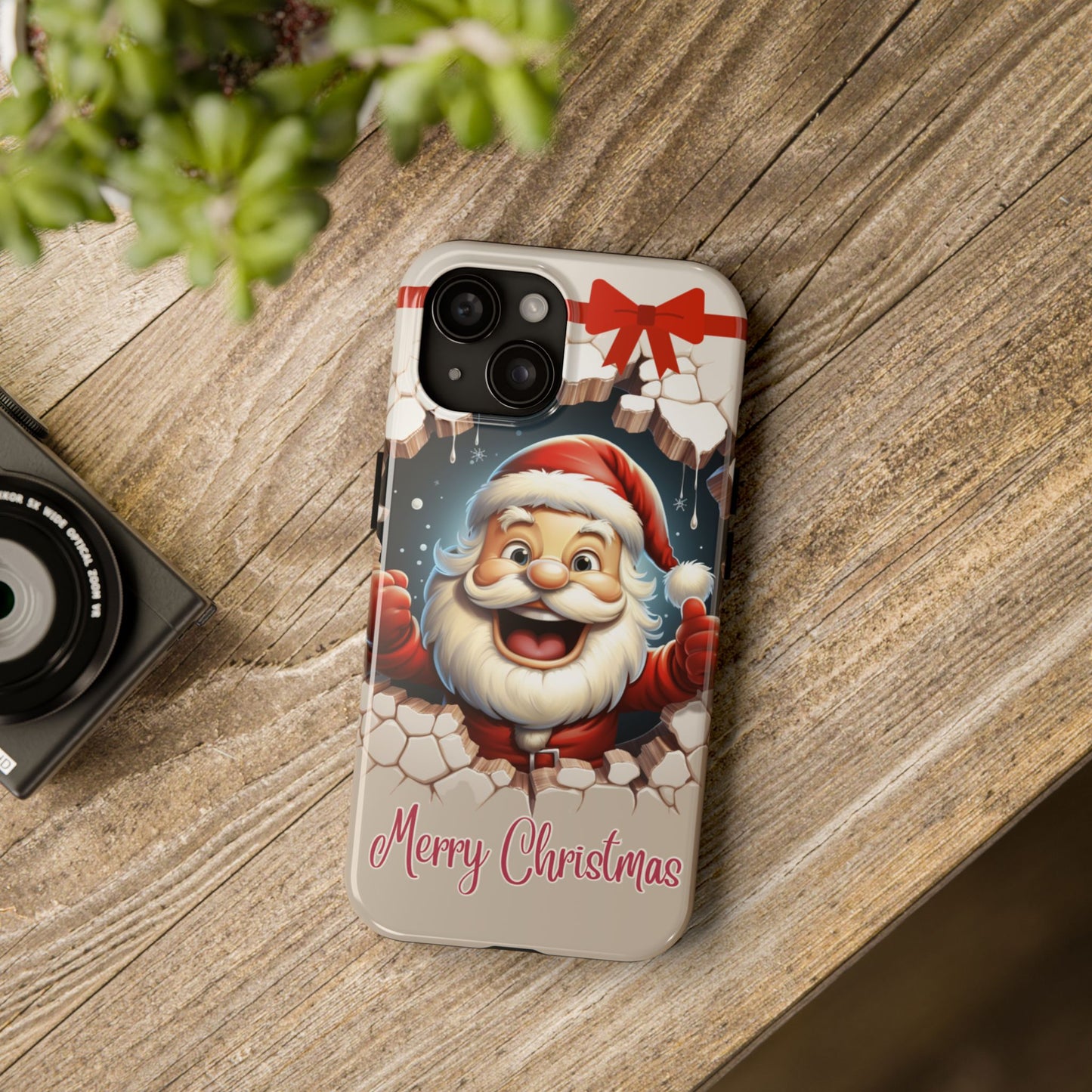 Cartoon Christmas Santa iPhone case. Compatible with iPhone models 11-16 including all mini, plus, pro & pro max. Custom phone case for smartphones. design for Girls, Woman