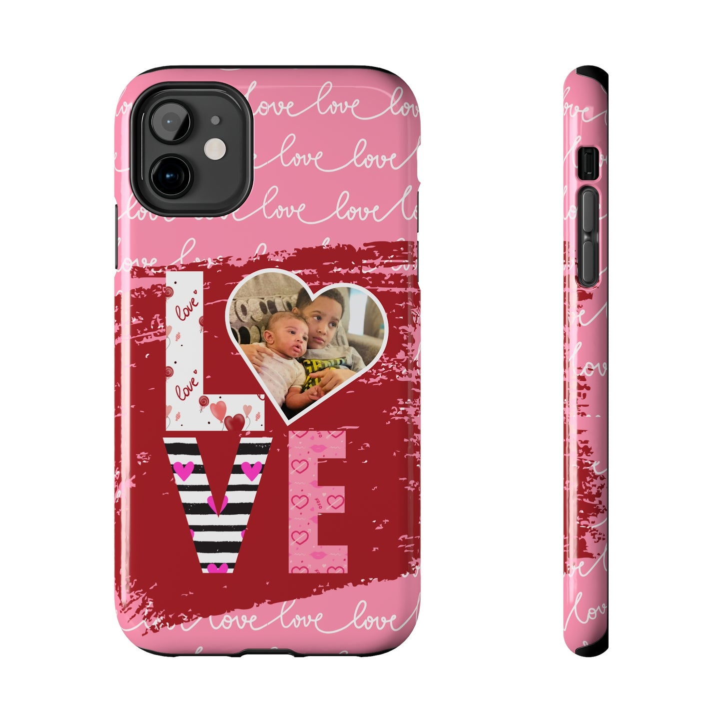 Personalized LOVE custom photo valentines style cute protective cover compatible with iPhone 15