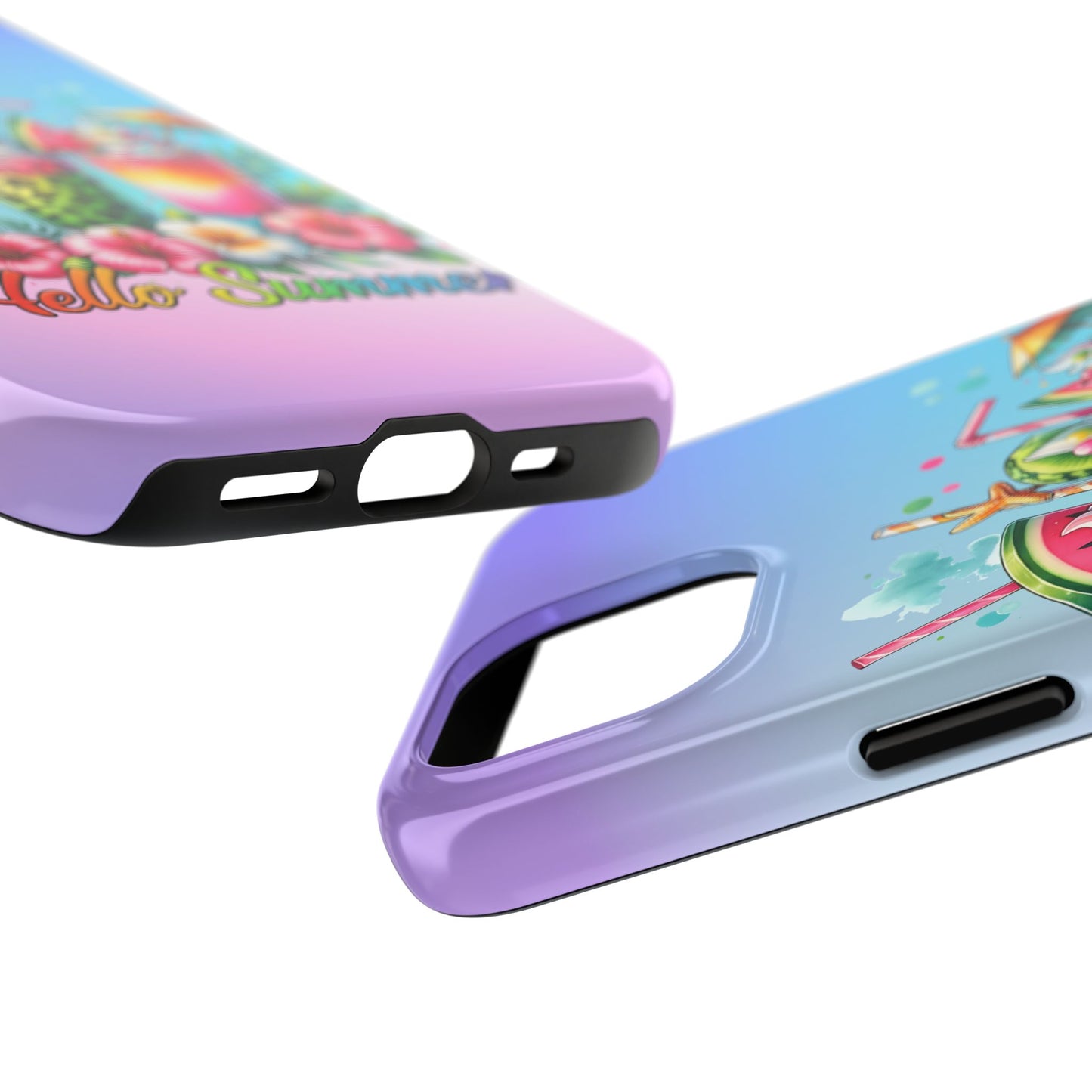 HELLO SUMMER aesthetics iPhone case. Compatible with iPhone models 11-15 including all mini, plus, pro & pro max. Custom phone case for smartphones. design for Girls, Woman
