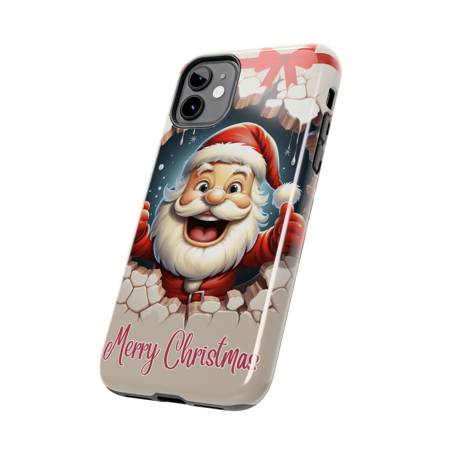 Cartoon Christmas Santa iPhone case. Compatible with iPhone models 11-16 including all mini, plus, pro & pro max. Custom phone case for smartphones. design for Girls, Woman