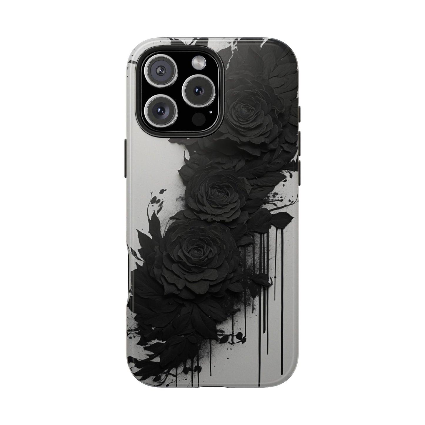 Black roses phone case iPhone 15 floral phone cover