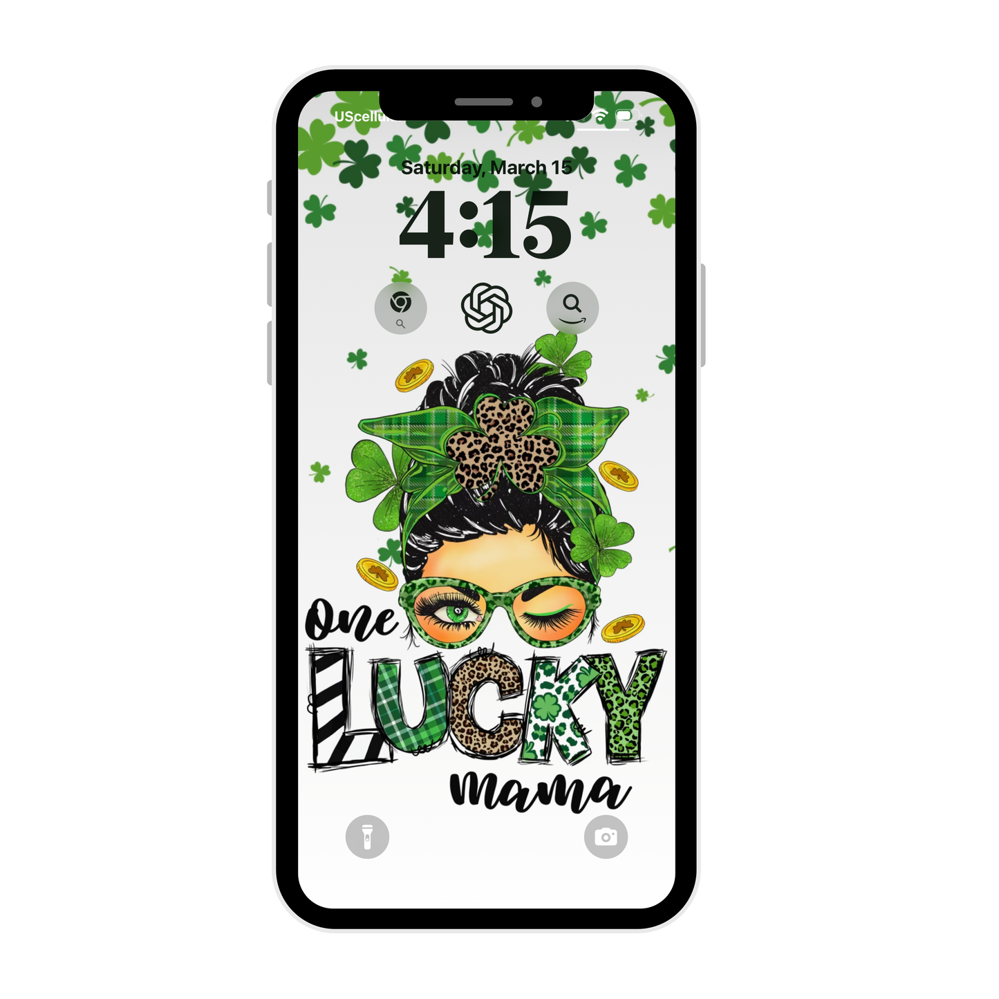 One lucky Mama Irish phone wallpaper iPhone lock screen art digital download