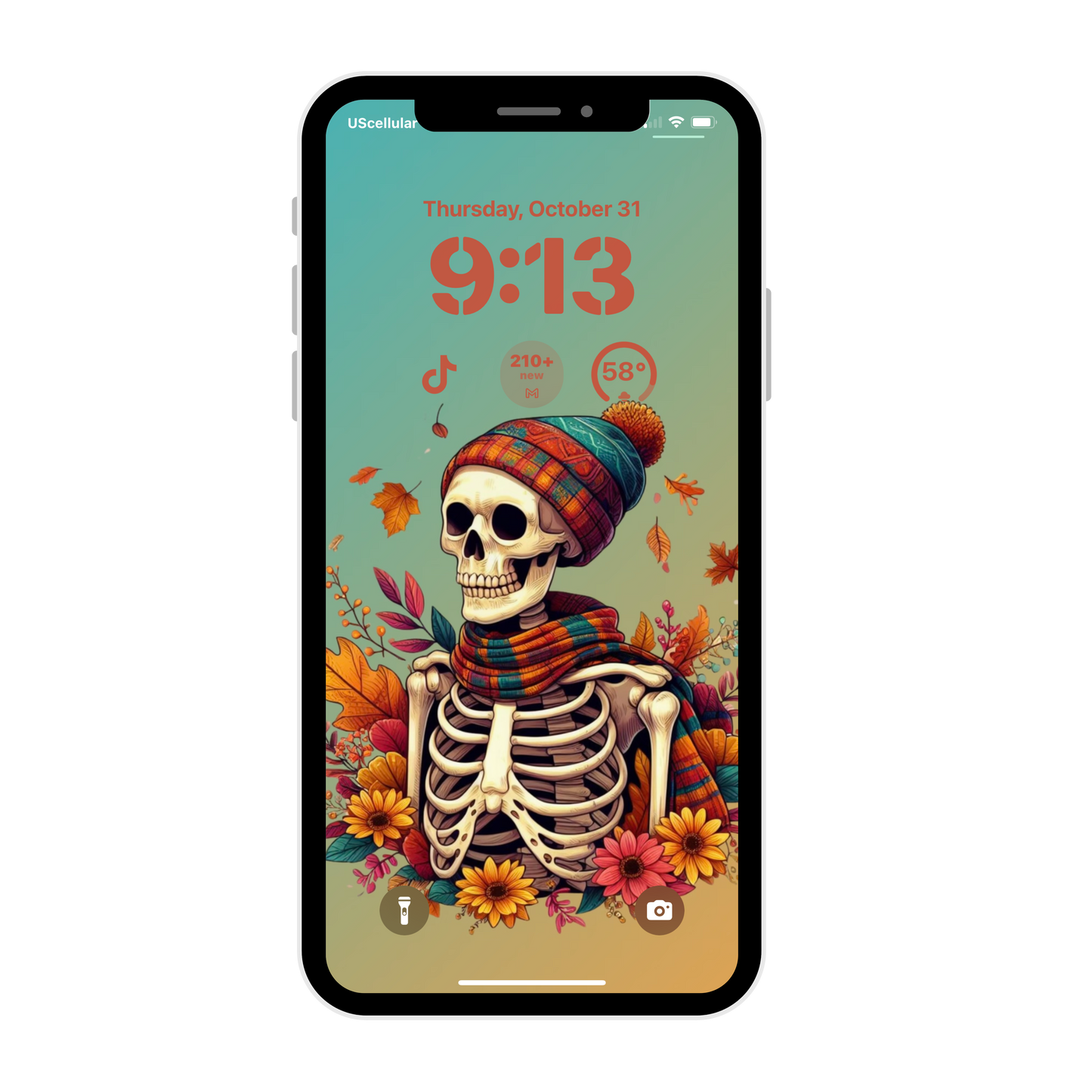 Fall skeleton iPhone wallpaper iPhone lock screen art digital download