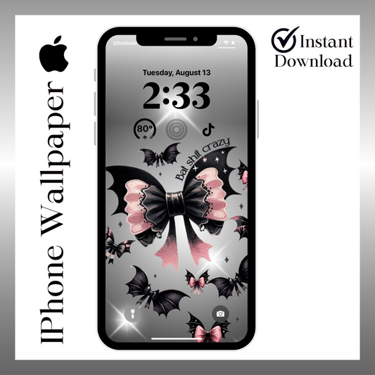 Bats & Bows, iPhone wallpaper iPhone lock screen art digital download