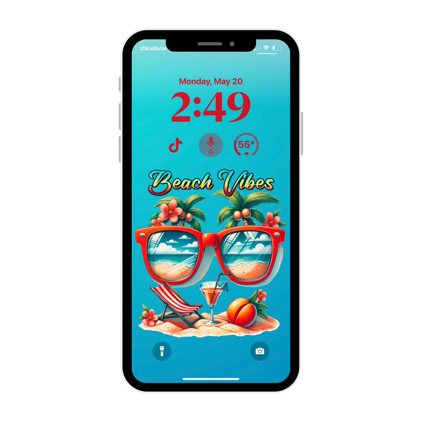 Beach Vibes phone wallpaper iPhone lock screen art digital download