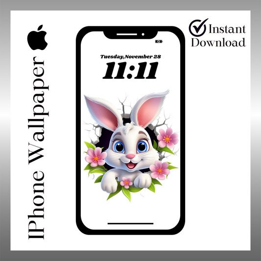 Breakout bunny phone wallpaper iPhone art digital download