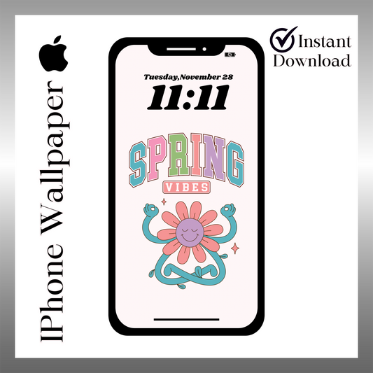 Spring vibes phone wallpaper iPhone digital download