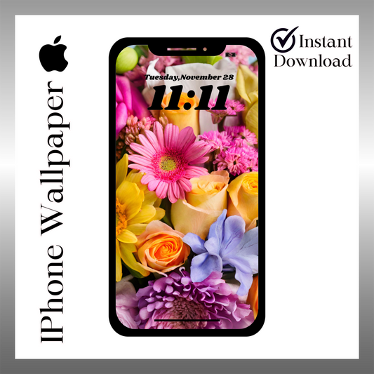 spring bouquet phone wallpaper iPhone digital download