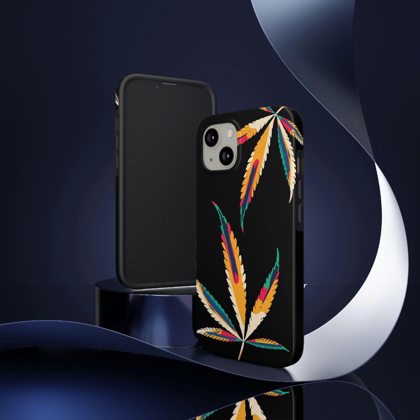 colorful hemp leaf IPhone case