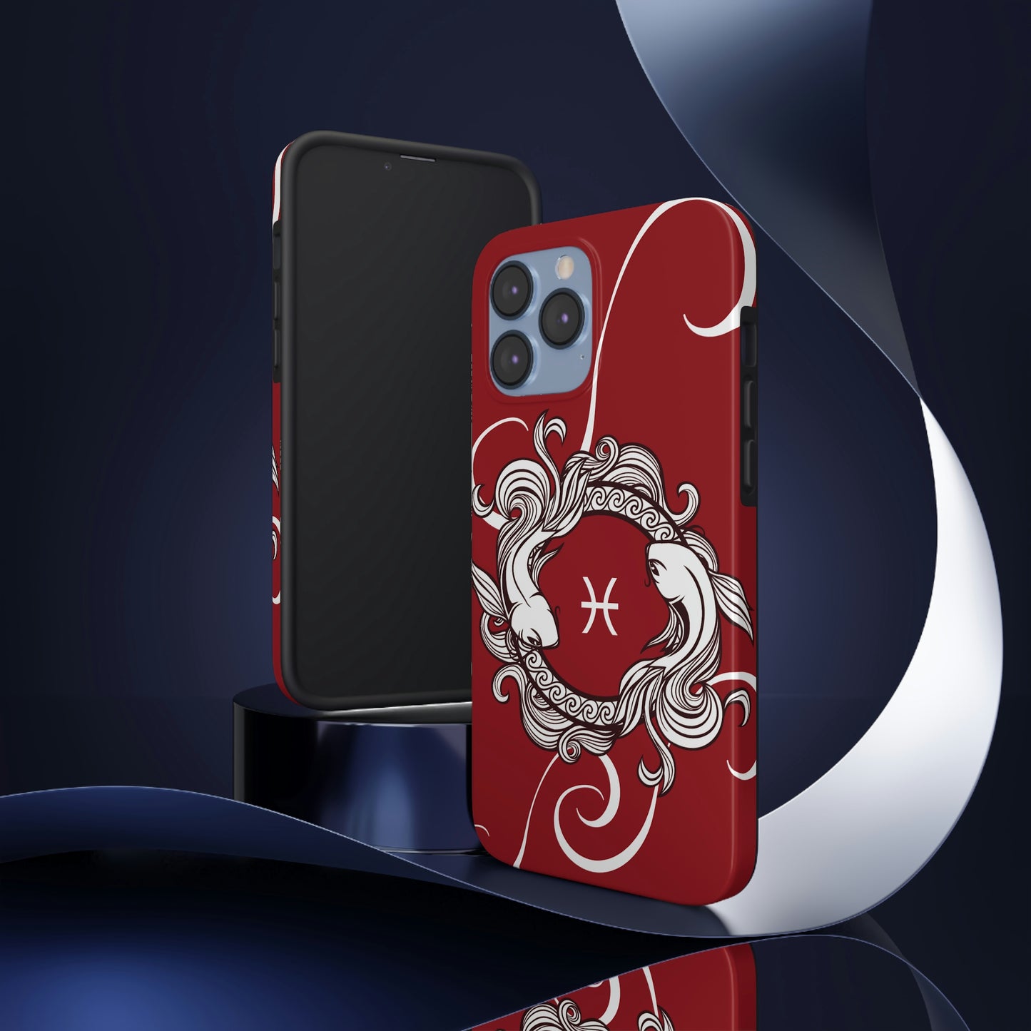 Pisces maroon & white zodiac/ Tough iPhone Case/ Zodiac